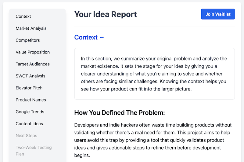 Idea Report 01